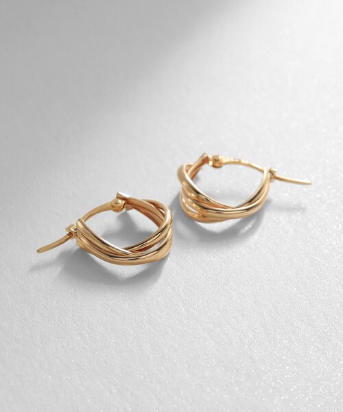 COCOSHNIK（ココシュニック） ピアス K10トリプル フープピアス