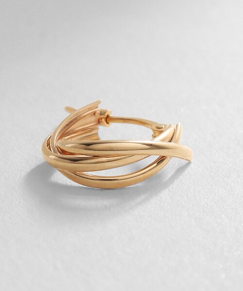 COCOSHNIK 10Kゴールド ピアス(両耳用) COCOSHNIK（ココシュニック） ピアス K10トリプル フープピアス