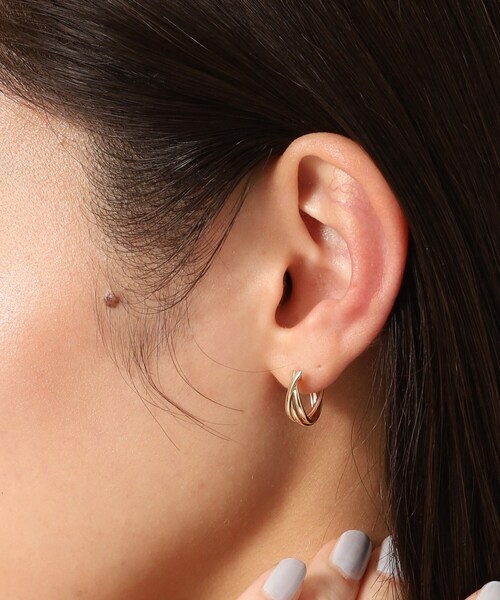 COCOSHNIK（ココシュニック） ピアス K10トリプル フープピアス