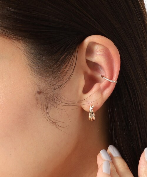 COCOSHNIK（ココシュニック） ピアス K10トリプル フープピアス