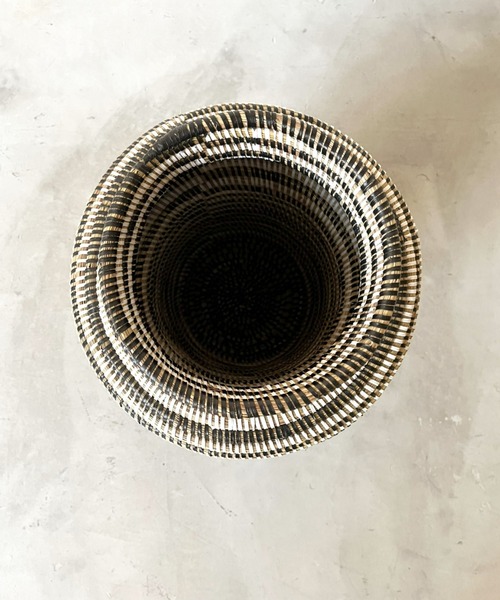 新品 セネガル 壺型 カゴ モノトーン 水草 インテリア カゴ フラワー