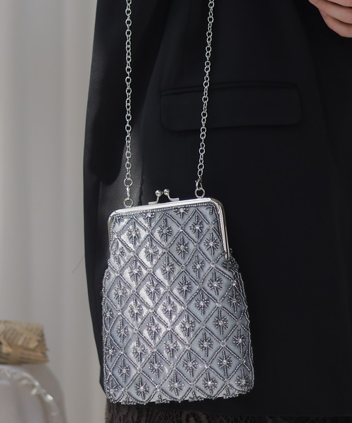 atlo がま口ショルダーバッグ 結婚式 atlo ショルダーバッグ バッグ ビーズ刺繍がま口ショルダー