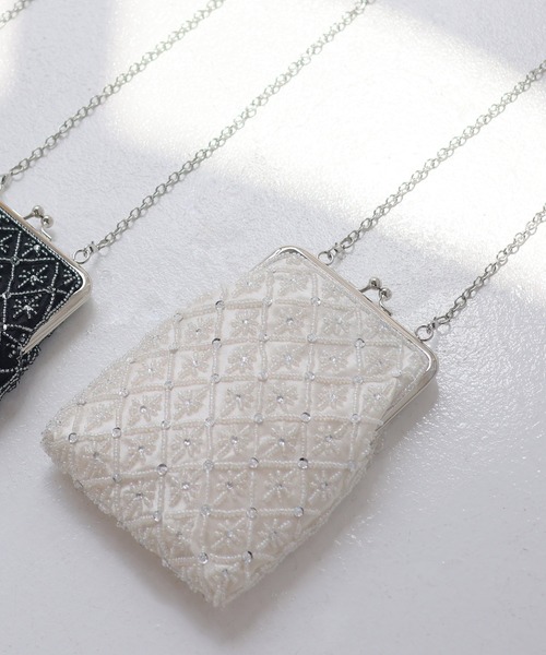 atlo ショルダーバッグ バッグ ビーズ刺繍がま口ショルダー
