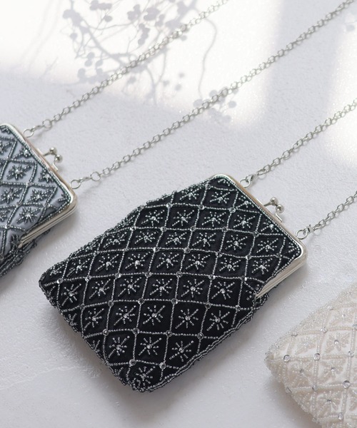 atlo がま口ショルダーバッグ 結婚式 atlo ショルダーバッグ バッグ ビーズ刺繍がま口ショルダー