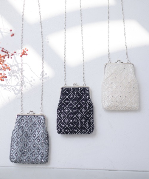 atlo がま口ショルダーバッグ 結婚式 atlo ショルダーバッグ バッグ ビーズ刺繍がま口ショルダー