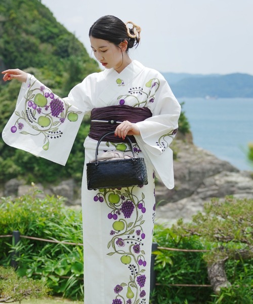 utatane 浴衣 「utatane×kuovi（クオヴィ）」絵羽浴衣3点セット 北欧