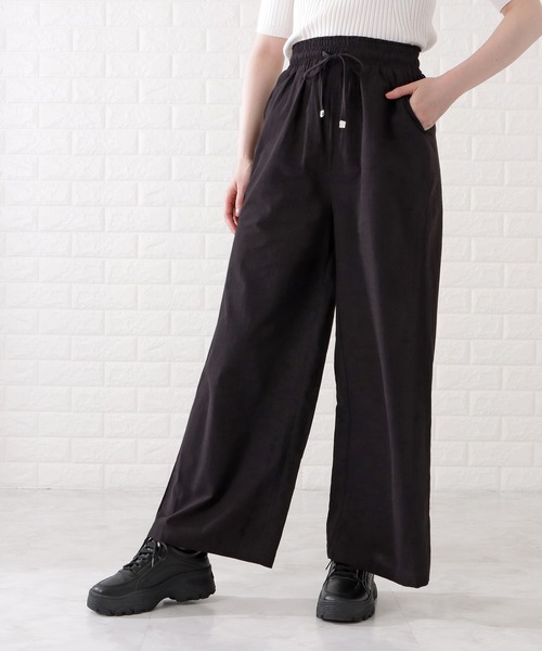 フレアパンツ Lace Ladies パンツ コットン100パーセントイージーフレアパンツ