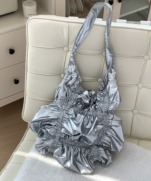 ショルダーバッグ バッグ レディース Metallic gathers shirring shoulder bag｜zozo｜15