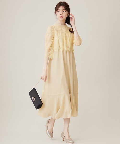 AN ドレス S ANY SIS（エニィスィス） ドレス 「洗える」レーシーケープ ドレス