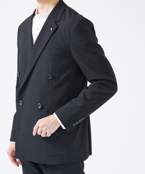 【ネイビー】【セットアップ対応/BRERA】ストレッチ ポプリン ダブルジャケット セットアップ対応/BRERA】ストレッチ ポプリン ダブルジャケット