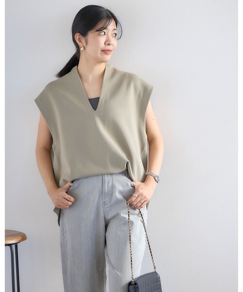 UNFILO ニット セーター 「洗える・軽量」フォルムニットジレ
