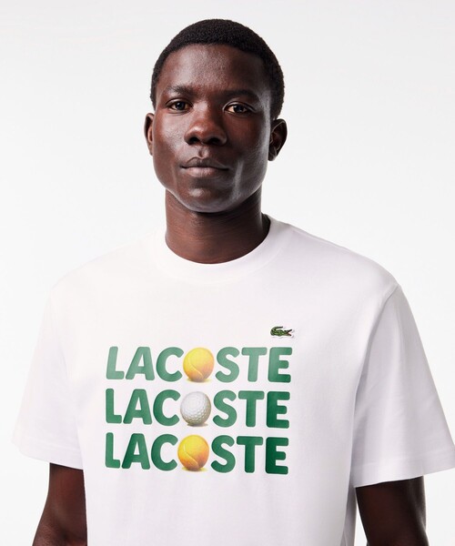 LACOSTE tシャツ ボールグラフィックプリントTシャツ メンズ