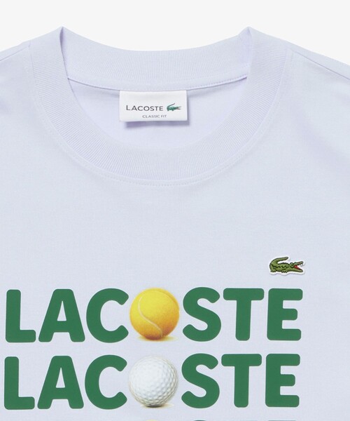 【LACOSTE】Performance フロント グラフィックプリント Tシャツ LACOSTE tシャツ ボールグラフィックプリントTシャツ メンズ