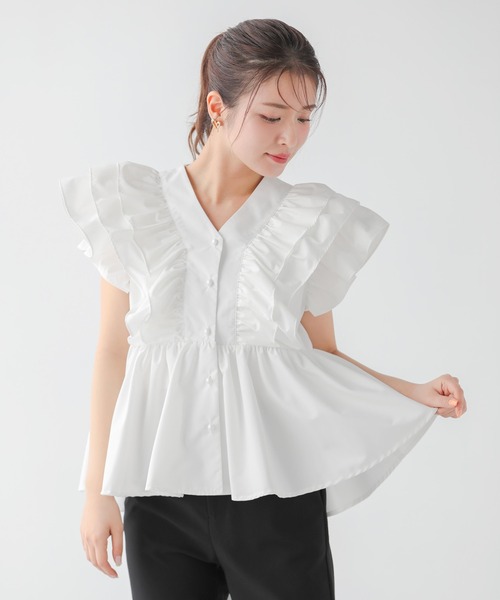 Fit more ブラウス シャツ 「ZOZOTOWN限定カラー」Vネック