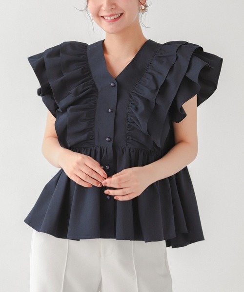 Fit more ブラウス シャツ 「ZOZOTOWN限定カラー」Vネック
