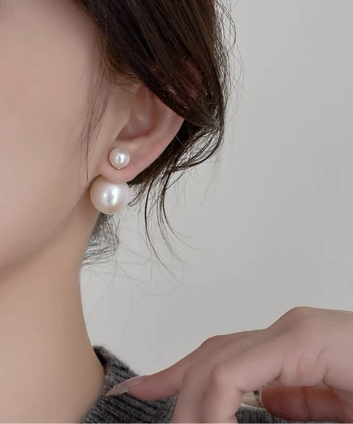 ピアス ＼お気に入り1，0000人突破！／ダブルパールピアス