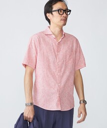 シャツ SHIPS: コットン/リネン モチーフ プリント ワイドカラー シャツ メンズ｜ZOZOTOWN Yahoo!店