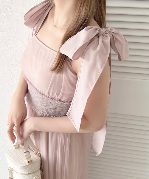 apres jour ワンピース リボンチュールキャミワンピース
