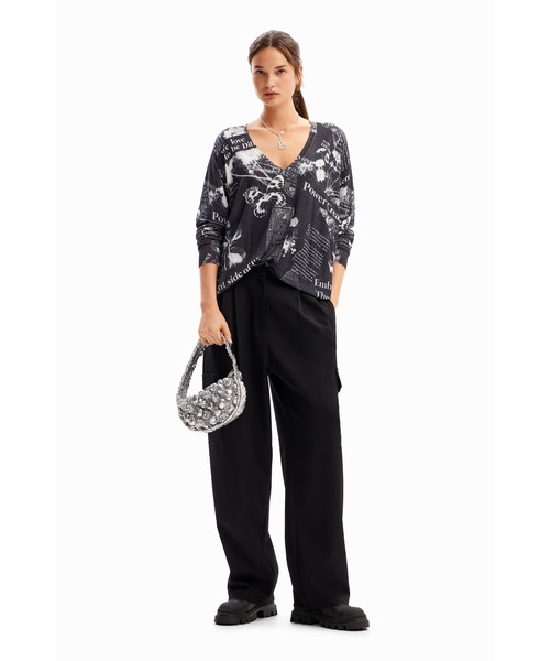 Desigual ニット セーター ニットセーター、テキストと花