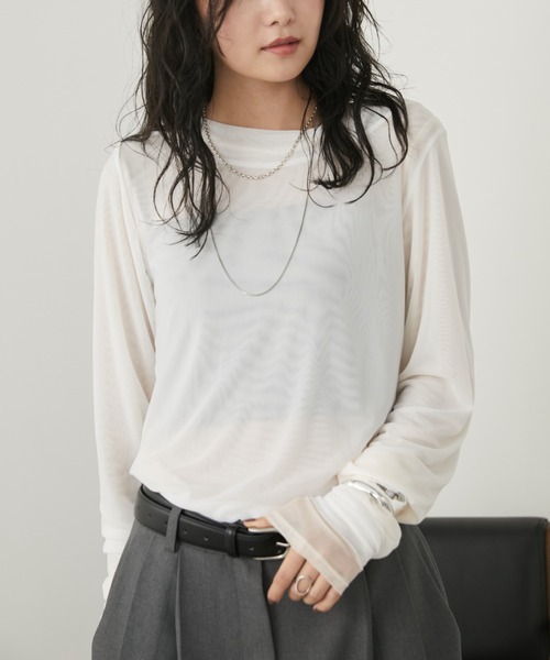 tシャツ シアーレイヤードトップス レディース | Aunt Marie's | 11