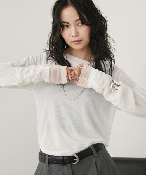 tシャツ シアーレイヤードトップス レディース | Aunt Marie's | 10