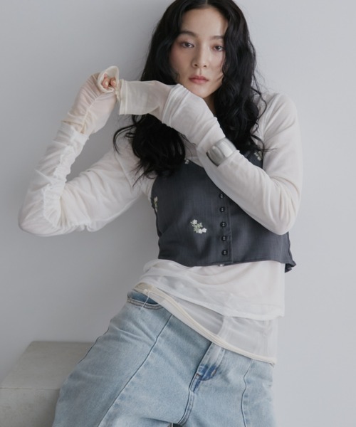 Aunt Marie's（アントマリーズ） tシャツ シアーレイヤードトップス「2