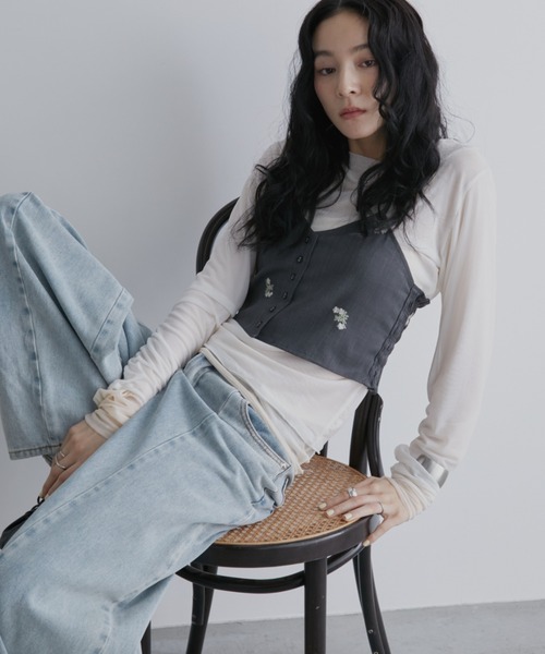 Aunt Marie's（アントマリーズ） tシャツ シアーレイヤードトップス「2