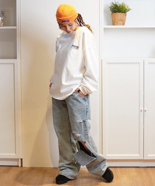 tシャツ Manhattan Portage/マンハッタンポーテージ 長袖Ｔシャツ オーバーサイズ MP-M586 レディース Manhattan Portage tシャツ Portage/マンハッタンポーテージ