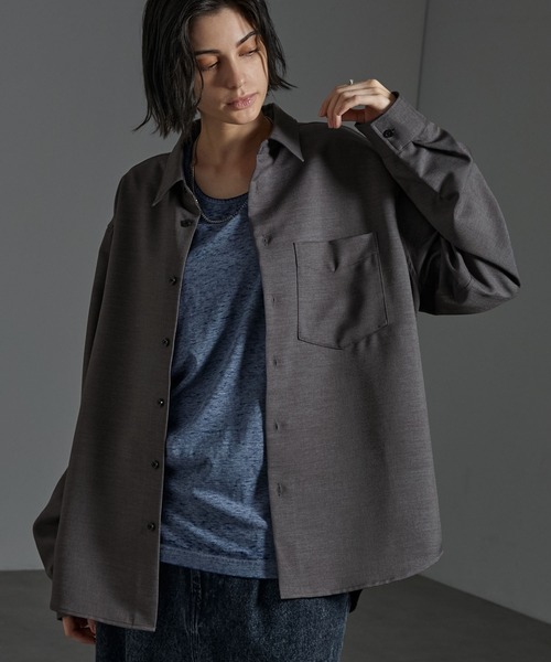 CIYOT シャツ 「CIYOT」ウールライクファブリックルーズレギュラー