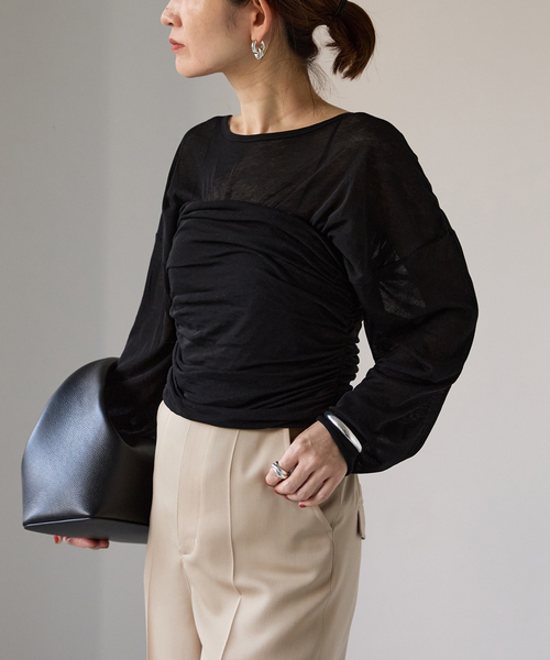 VERMEIL par iena】リブ ヘンリーネックプルオーバー