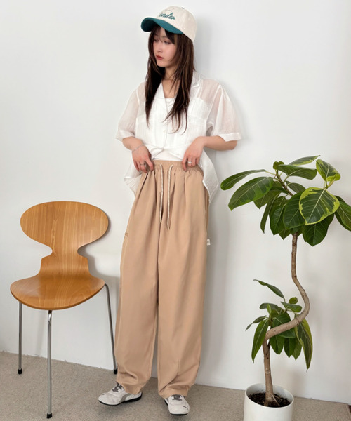 パンツ ナイロン風 ユーティリティ シャカシャカ メンズ