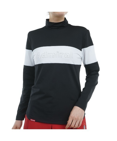tシャツ 裏起毛 メタルロゴ LS モックシャツ レディース