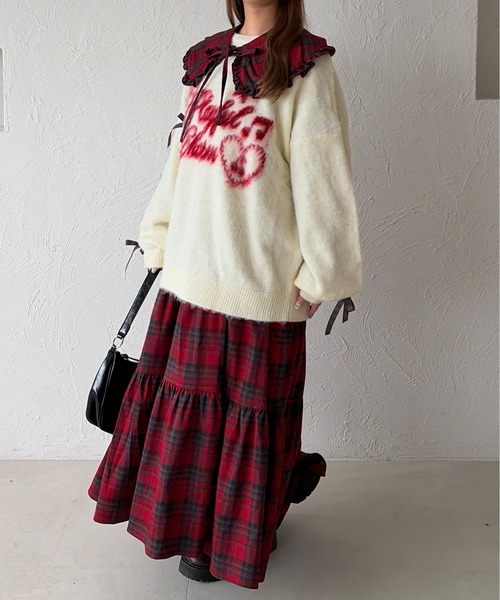 kutir（クティール） ニット セーター アソートロゴチェックリボン