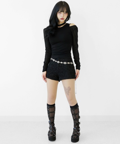 新品未使用⭐︎美品m-i-d ショルダータックカットソー黒 34