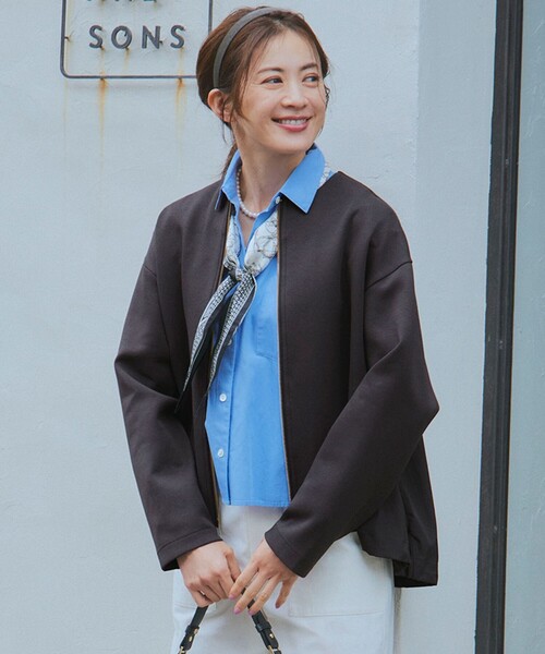 23区 コート アウター 「洗える」コットンエアー ギャザー