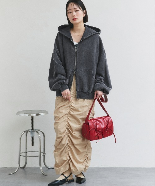 Dropdead ウォッシュ加工ジップパーカー ad thie パーカー スノーウォッシュ加工 ダブルジップパーカー