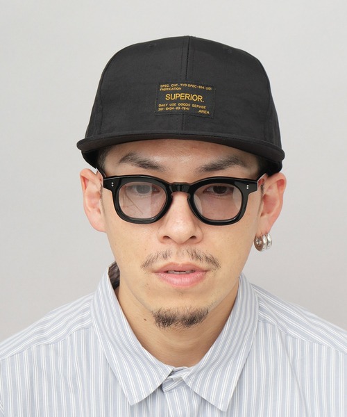 A.M.S. キャップ 帽子 撥水 ムラ染風 ワッシャーナイロン 平つば