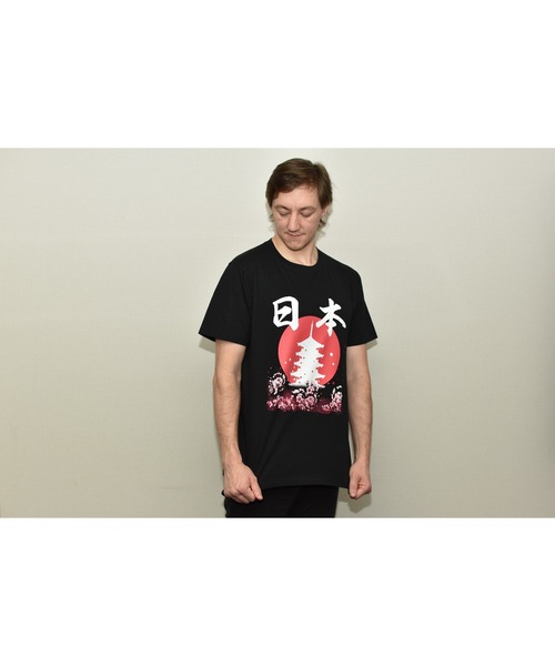 JIN+（ジンプラス） tシャツ 日の丸と塔 JINプラス半袖Tシャツ メンズ