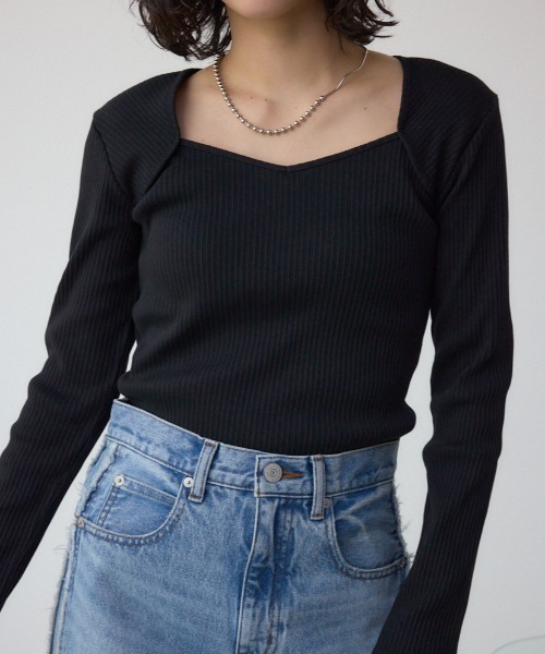 AZUL BY MOUSSY（アズールバイマウジー） tシャツ ダイヤネック長袖