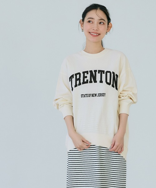 tシャツ 袖折返しビッグシルエットTシャツ レディース セール☆1690円→990円 ビッグシルエットスウェTシャツ