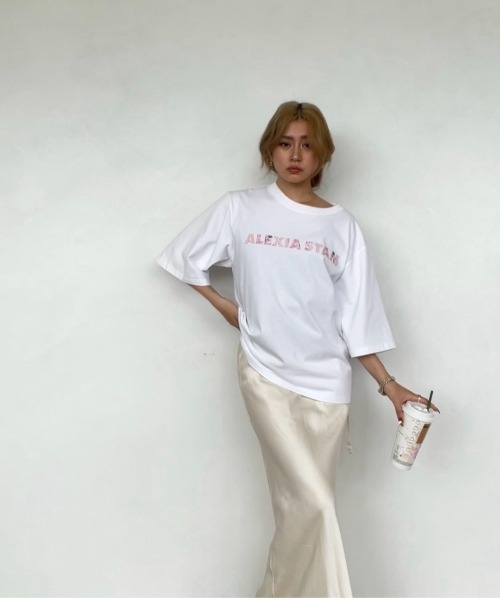 ALEXIA STAM（アリシアスタン） tシャツ 半袖 Floral Logo Tee