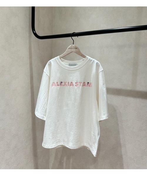 ALEXIA STAM（アリシアスタン） tシャツ 半袖 Floral Logo Tee