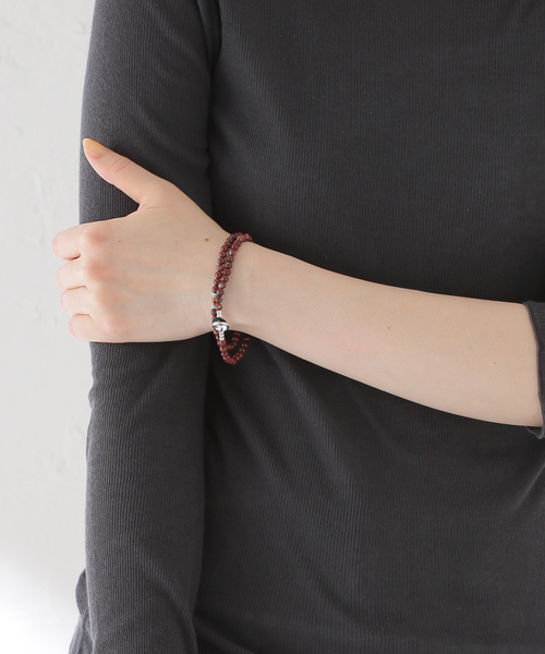 ミキア  mikia   ネックレス  ストーン FRAMeWORK ネックレス MIKIA/ミキア 4mm stone double wrap