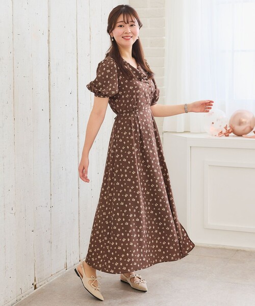 Feroux（フェルゥ） ワンピース カシュクールデザイン 小花プリント