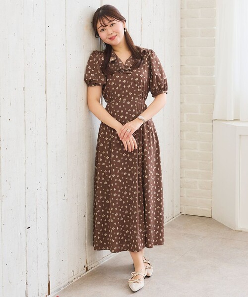 Feroux（フェルゥ） ワンピース カシュクールデザイン 小花プリント