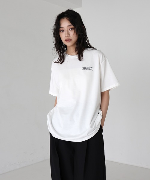 hellam（ヘラム） tシャツ 配色刺繍ロゴTシャツ レディース : ZOZOTOWN