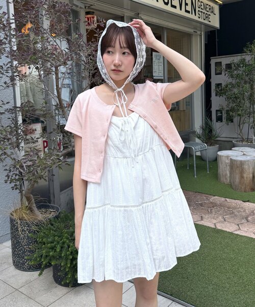 8日限定値下げ！コットンレースキャミワンピ エムライン mline｜8日