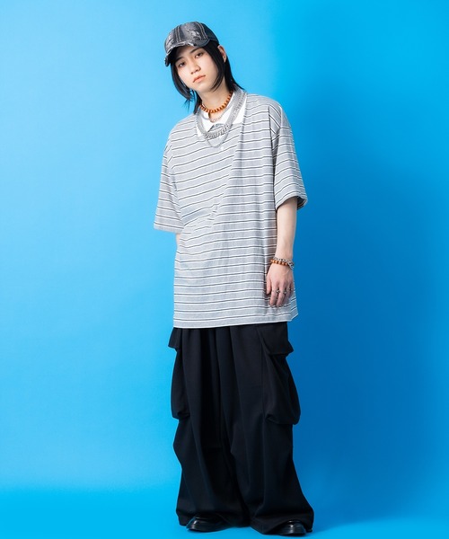 UNDERCOVERISMアーカイブ03AWドッキングカーゴスウェットパンツL カーゴパンツ a.p.o.v. スーパーワイドドレープニープリーツスウェット