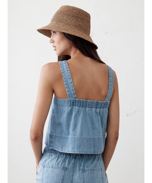 ブラウス シャツ BANANA REPUBLIC FACTORY STORE　　デニム トップステッチ タンク レディース BANANA REPUBLIC ブラウス シャツ FACTORY STORE デニム トップ