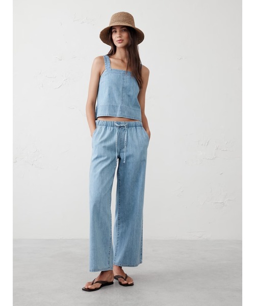 ブラウス シャツ BANANA REPUBLIC FACTORY STORE　　デニム トップステッチ タンク レディース BANANA REPUBLIC ブラウス シャツ FACTORY STORE デニム トップ